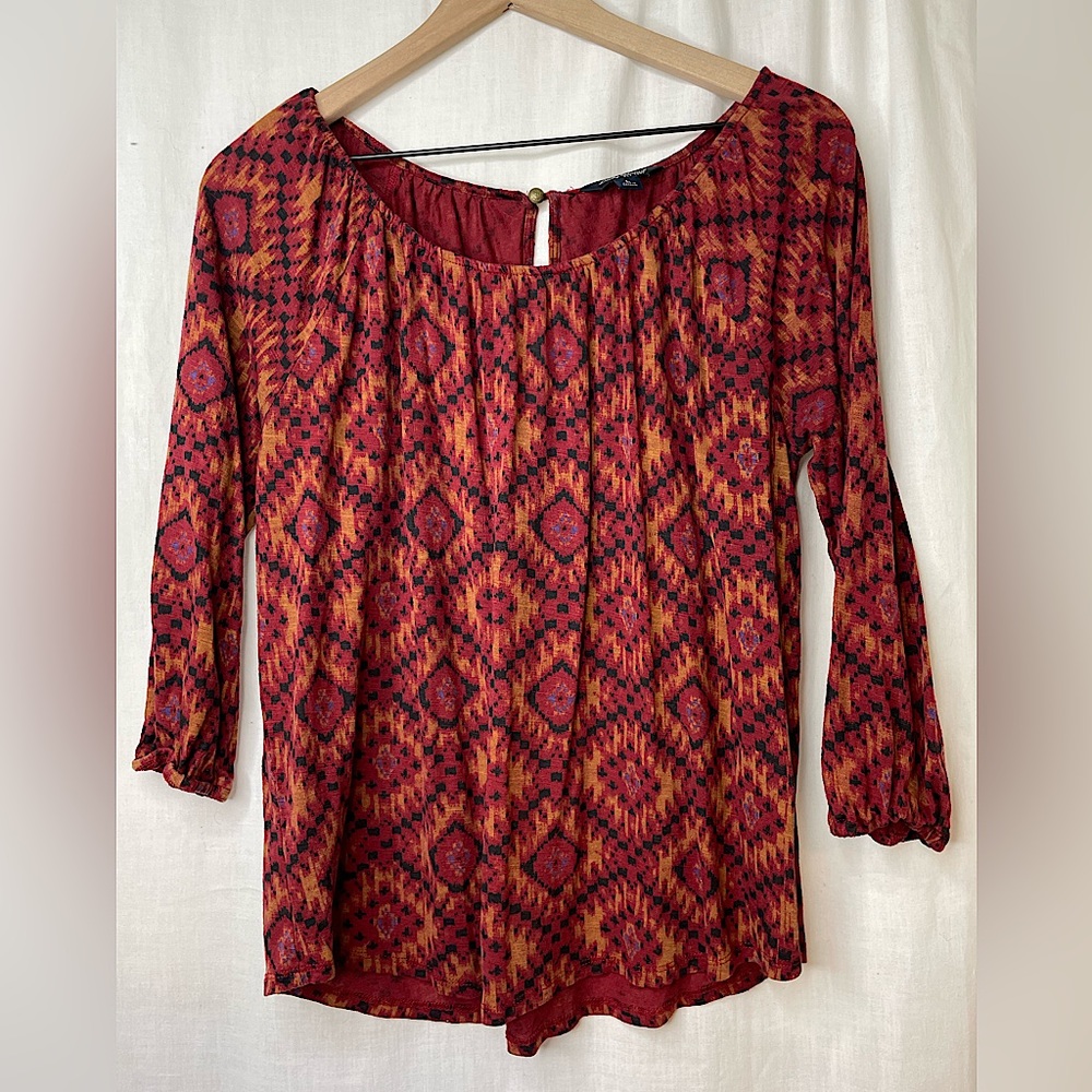 Lucky Brand 3/4 Sleeve Top Size L